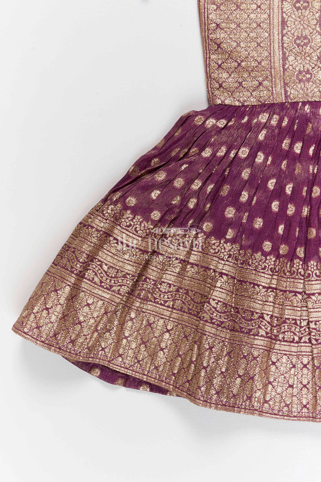 The Nesavu Silk Frock Girls Silk Frock for Weddings and Festive Occasions Nesavu Nesavu girls blend silk frock with tissue skirt for weddings and festive wear