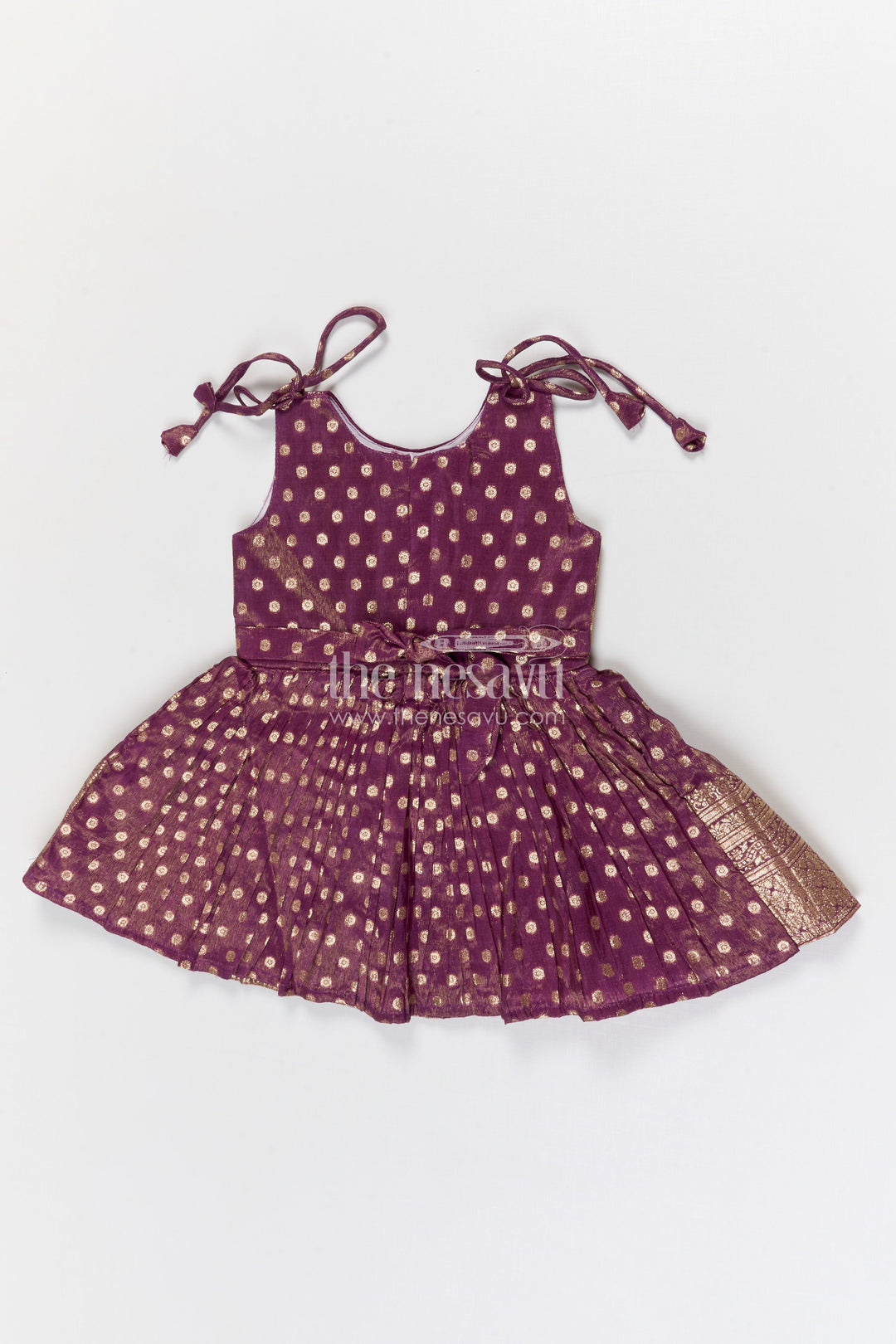 The Nesavu Silk Frock Girls Silk Frock for Weddings and Festive Occasions Nesavu Nesavu girls blend silk frock with tissue skirt for weddings and festive wear