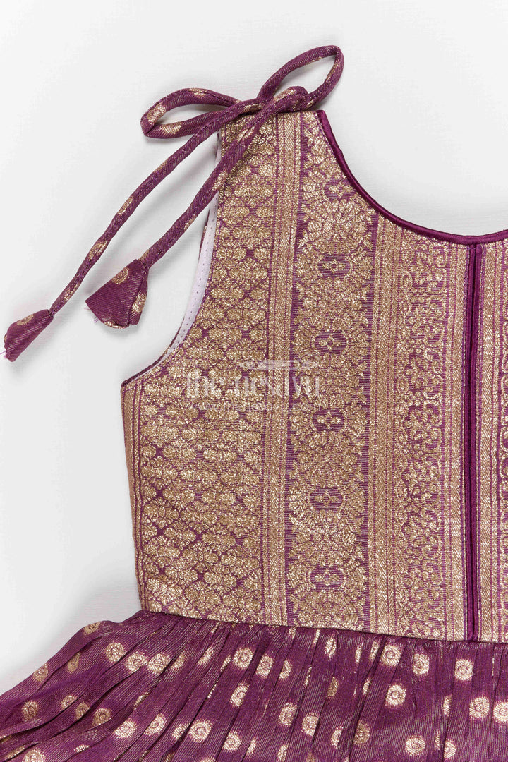 The Nesavu Silk Frock Girls Silk Frock for Weddings and Festive Occasions Nesavu Nesavu girls blend silk frock with tissue skirt for weddings and festive wear