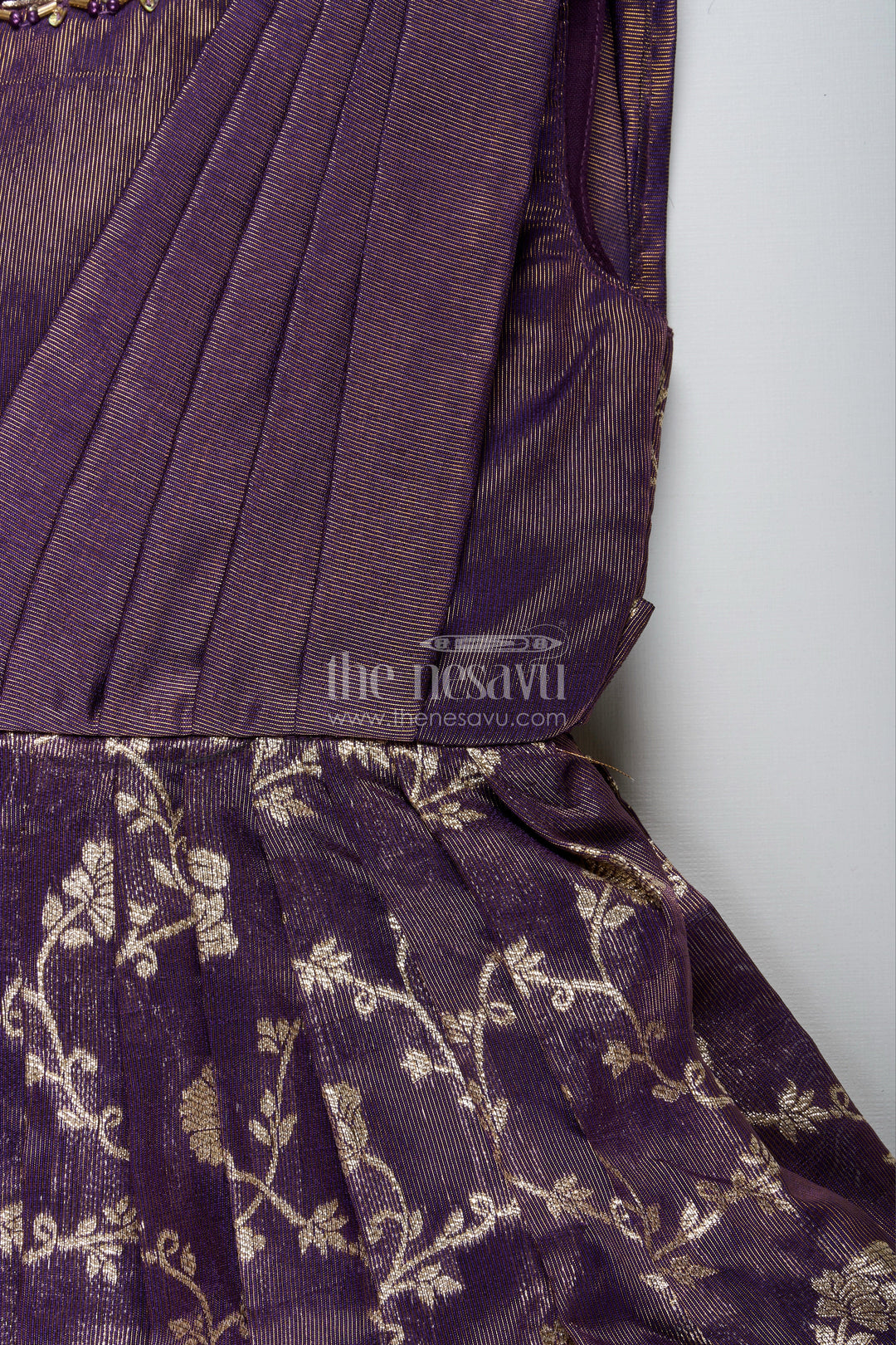 The Nesavu Girls Silk Gown Girls silk gown for weddings and traditional family celebrations Nesavu Nesavu girls silk gown zari border weddings festive events traditional celebrations