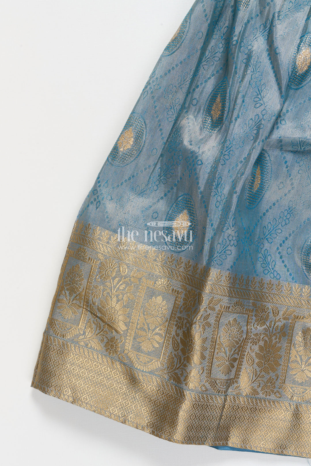 The Nesavu Girls Silk Gown Girls Silk Gown for Weddings and Traditional Family Functions Nesavu Nesavu girls silk gown traditional zari border weddings cultural celebrations