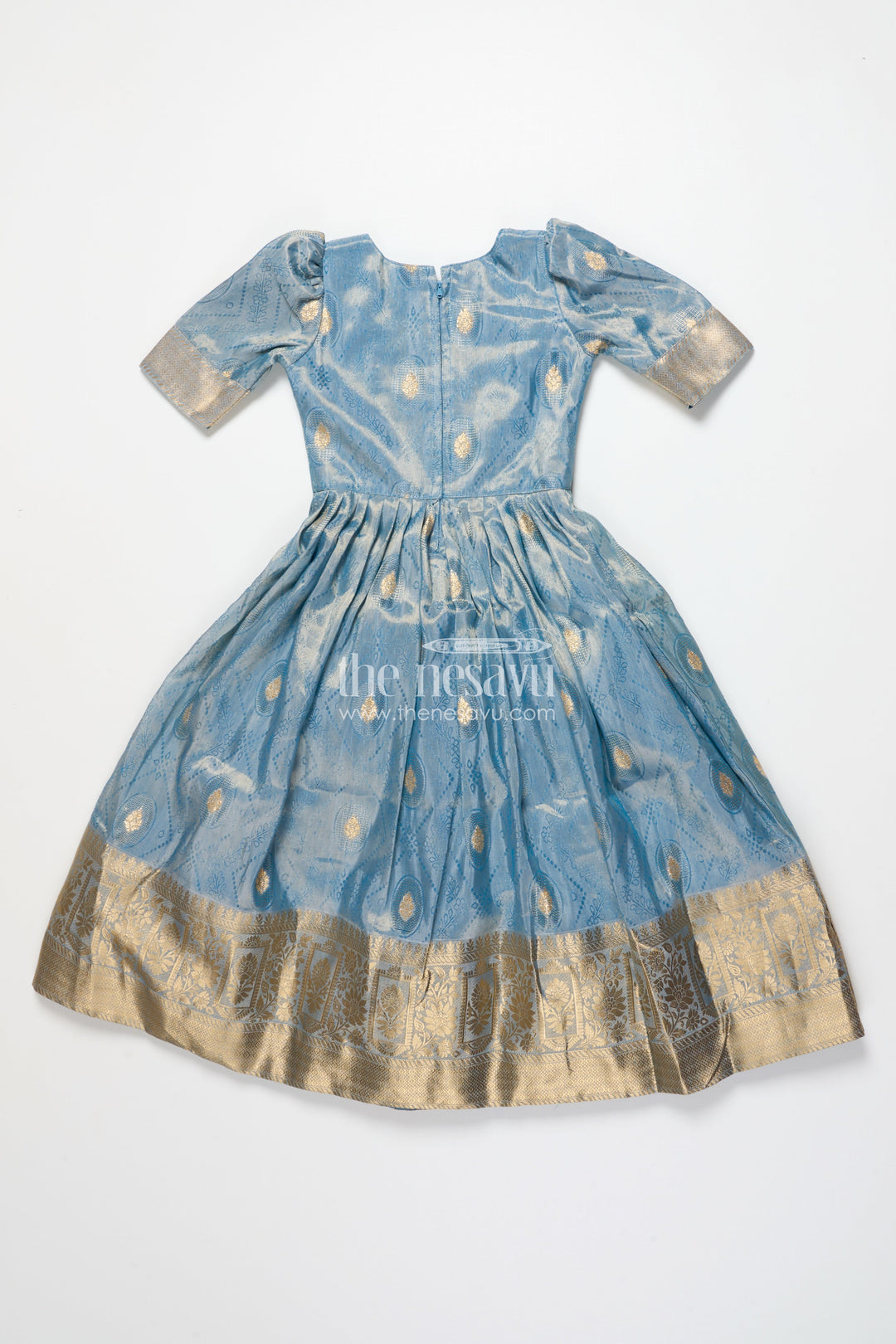 The Nesavu Girls Silk Gown Girls Silk Gown for Weddings and Traditional Family Functions Nesavu Nesavu girls silk gown traditional zari border weddings cultural celebrations