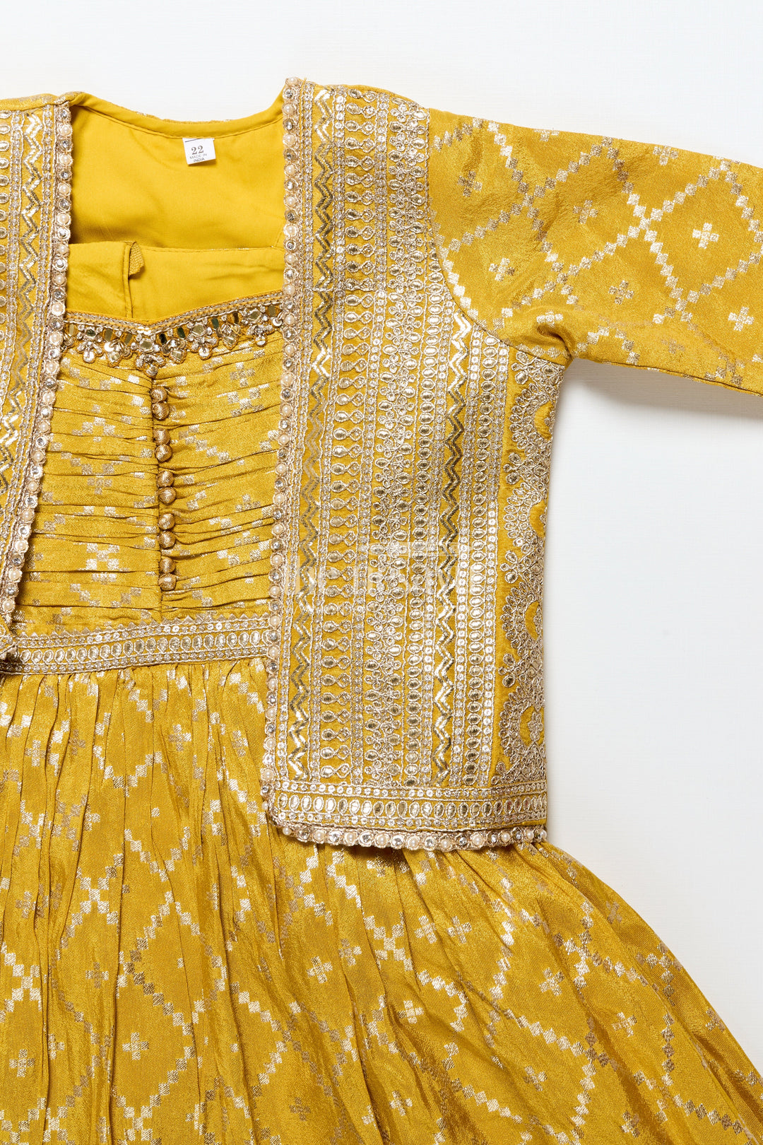 The Nesavu Girls Silk Gown Girls Silk Gown with Jacket for Weddings and Traditional Functions Nesavu Nesavu girls silk gown jacket Banarasi jacquard weddings festive occasions