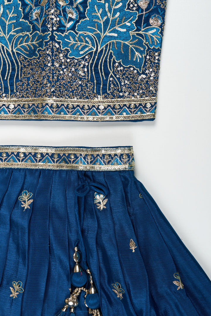 The Nesavu Girls Lehenga Choli Girls Silk Lehenga Set with Designer Embroidery for Festive Occasions Nesavu Nesavu girls silk lehenga set designer embroidery  perfect weddings cultural festivities