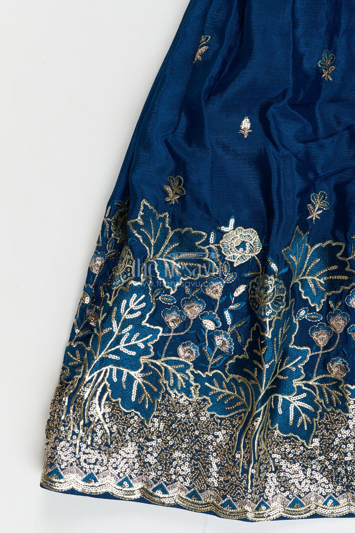 The Nesavu Girls Lehenga Choli Girls Silk Lehenga Set with Designer Embroidery for Festive Occasions Nesavu Nesavu girls silk lehenga set designer embroidery  perfect weddings cultural festivities