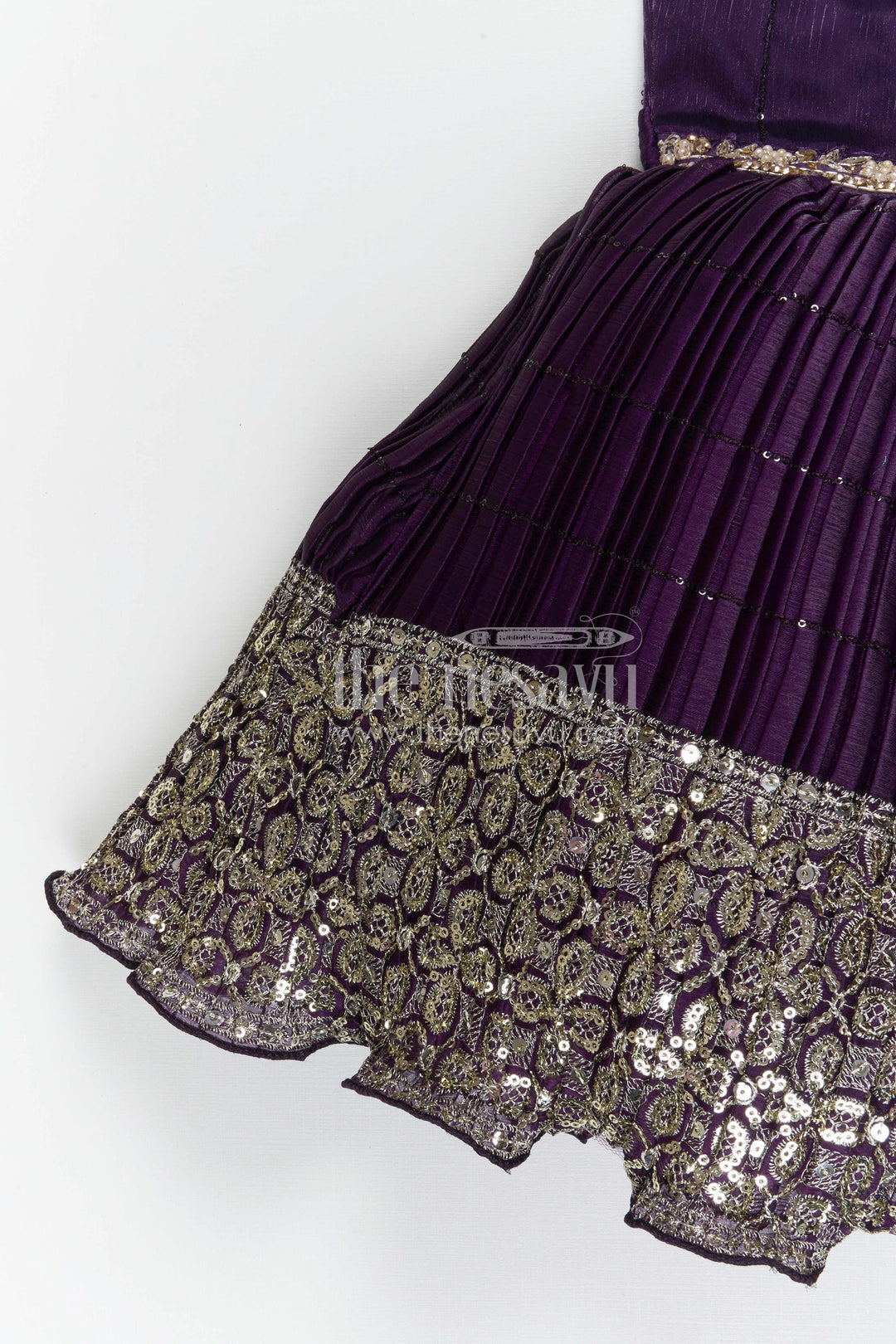 The Nesavu Silk Party Frock Girls Silk Party Frock for Weddings and Grand Celebrations Nesavu Nesavu girls chinnon silk party frock with sequin embroidery for weddings