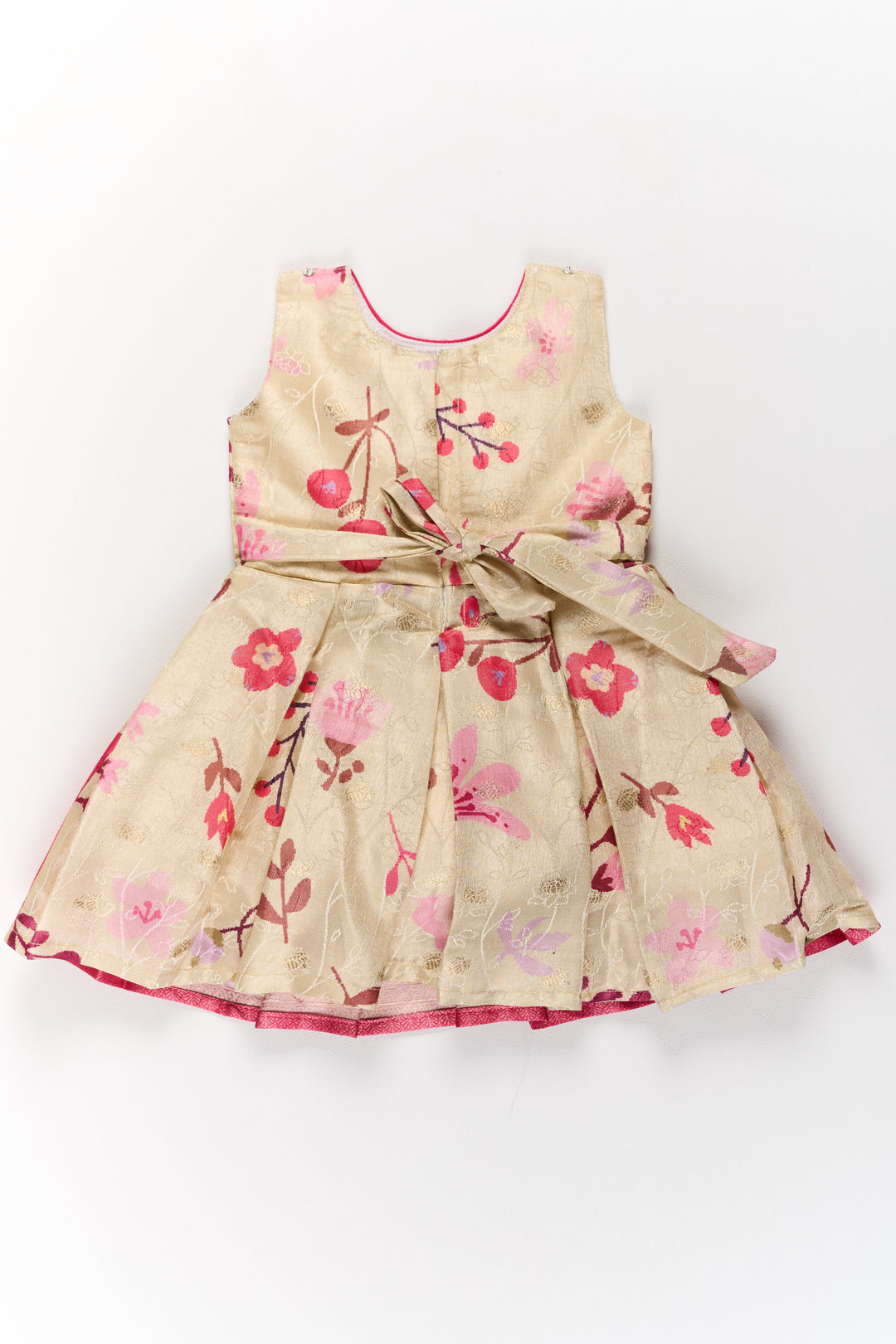 The Nesavu Silk Party Frock Girls Silk Party Frock with Puff Sleeves and Embroidered Jacket in Pink and Cream Nesavu Girls Silk Party Frock Puff Sleeves Embroidered Jacket Pink Cream | The Nesavu