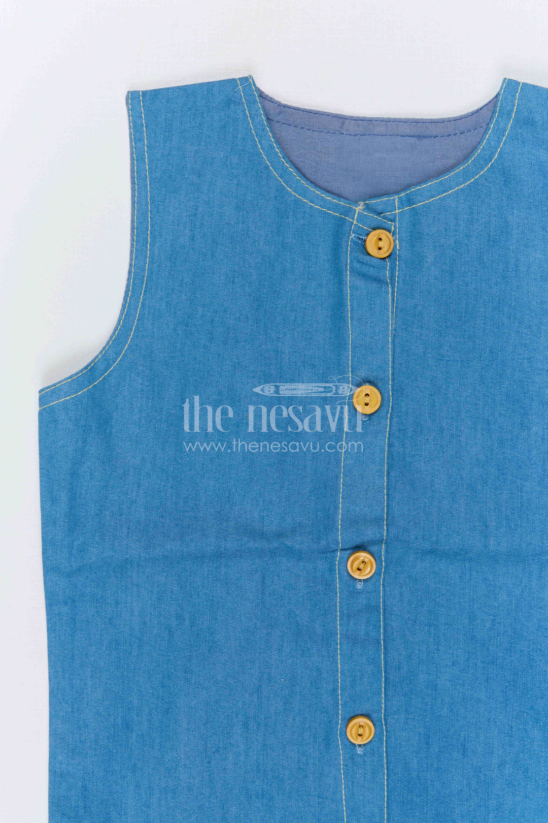 The Nesavu Girls Co-Ord Sets Girls Sleeveless Co Ord Set for Casual Weekend Outings Nesavu Nesavu Girls Sleeveless Cotton Blend Co Ord Set With Wide Leg Pants For Casual Outings