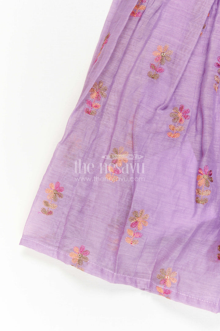 The Nesavu Girls Casual Gown Girls Sleeveless Gown for Birthday Parties and Twirl Moments Nesavu Nesavu Girls Sleeveless Gown For Birthday Parties And Festive Occasions With Thread Embroidery