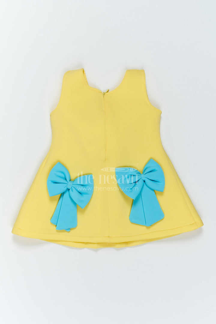 The Nesavu Girls Fancy Party Frock Girls Statement Bow Frock for Birthday Parties and Playful Celebrations Nesavu Nesavu Girls Statement Bow Scuba Frock For Birthday Parties Cake Cutting And Playful Celebrations
