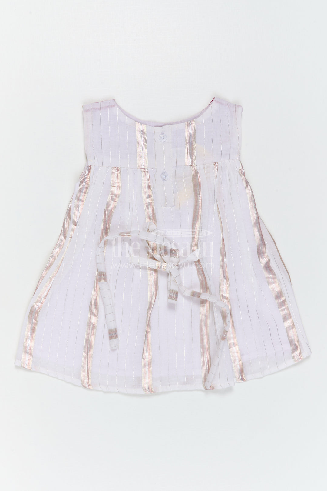 The Nesavu Girls Cotton Frock Girls Striped Frock for Festive Outings and Family Gatherings Nesavu Nesavu Girls Striped Cotton Frock For Festive Outings And Family Celebrations
