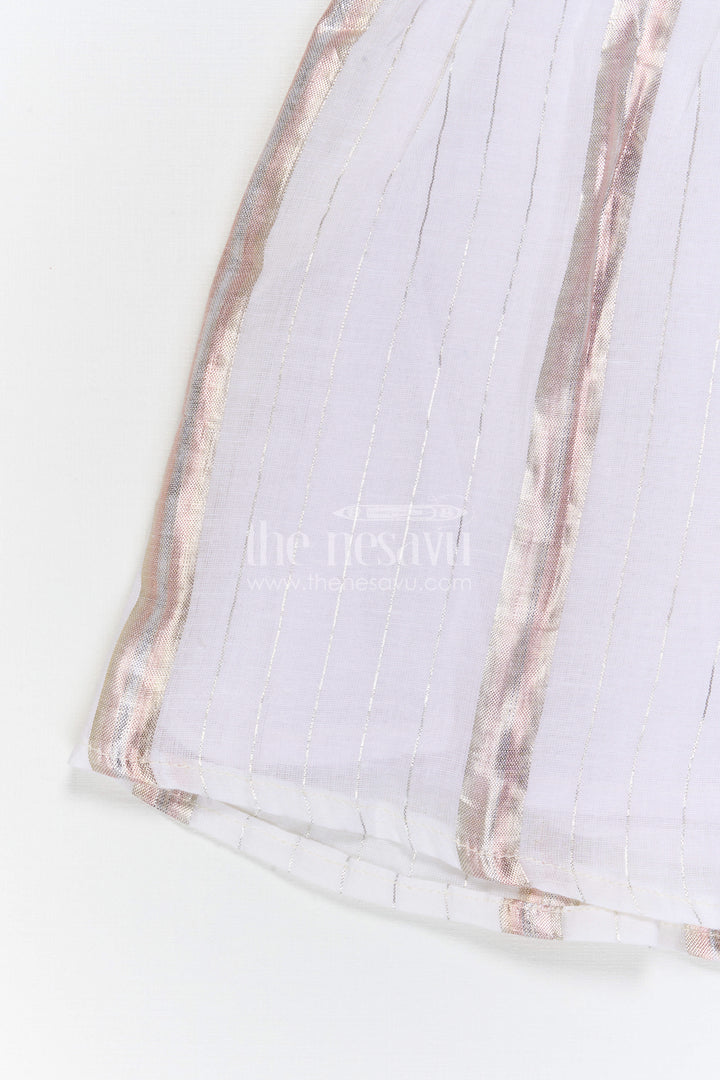 The Nesavu Girls Cotton Frock Girls Striped Frock for Festive Outings and Family Gatherings Nesavu Nesavu Girls Striped Cotton Frock For Festive Outings And Family Celebrations