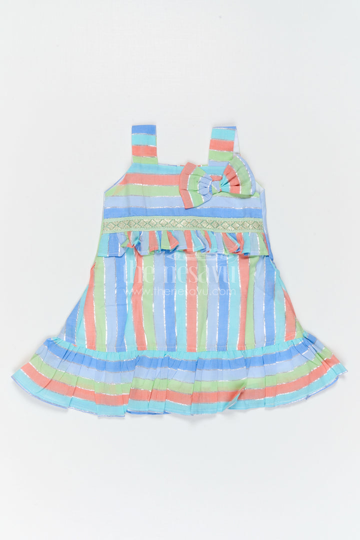 The Nesavu Girls Cotton Frock Girls Striped Frock for Summer Outings and Playful Days Nesavu Nesavu Girls Striped Cotton Frock For Summer Outings And Playful Celebrations