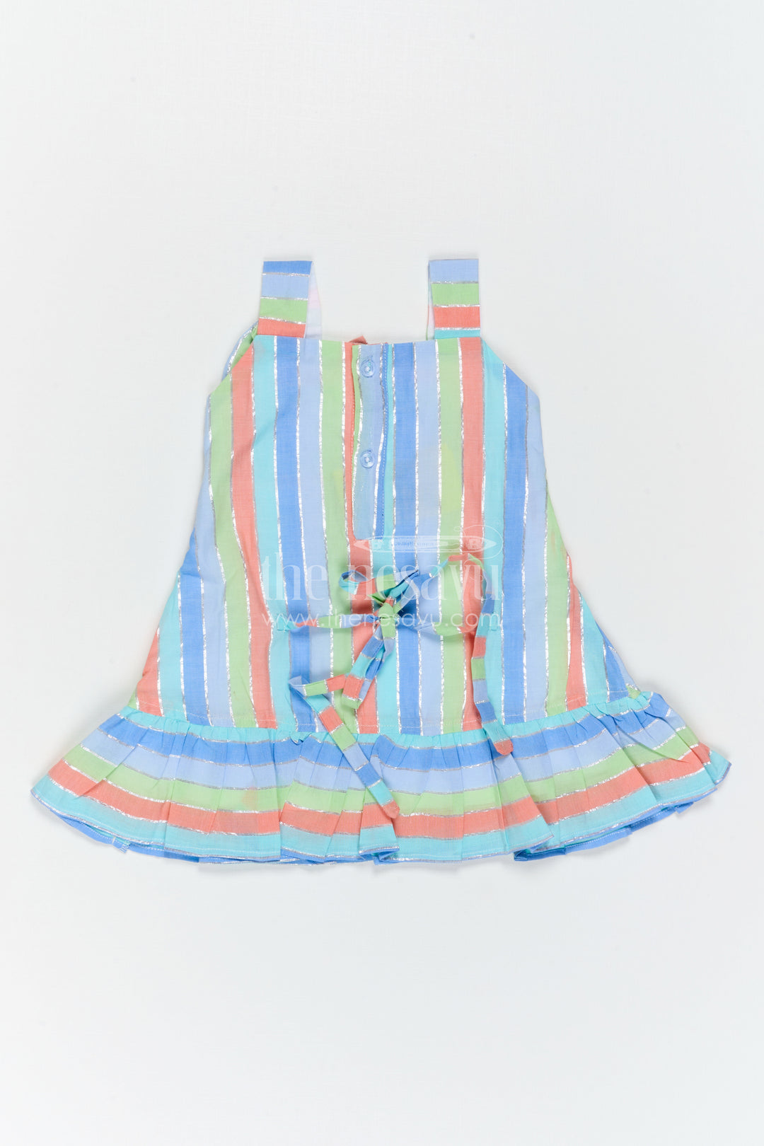 The Nesavu Girls Cotton Frock Girls Striped Frock for Summer Outings and Playful Days Nesavu Nesavu Girls Striped Cotton Frock For Summer Outings And Playful Celebrations