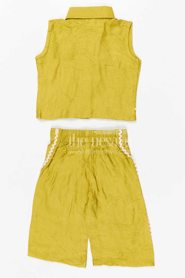 The Nesavu Girls Co-Ord Sets Girls Stylish Bubble Crepe Co-ord Set for Summer Outings and Casual Celebrations Nesavu Nesavu girls bubble crepe co-ord set for summer outings casual wear and stylish kids fashion