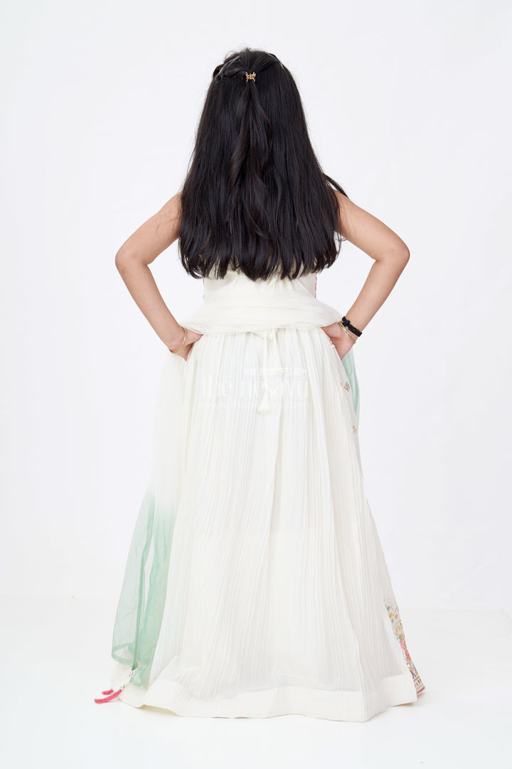 The Nesavu Girls Lehenga Choli Girls Stylish Lehenga Choli Design with Intricate Embroidery and Sequin Accents for Grand Occasions Nesavu Girls Stylish Lehenga Choli Design Embroidery Sequins Festive Wedding Wear | The Nesavu