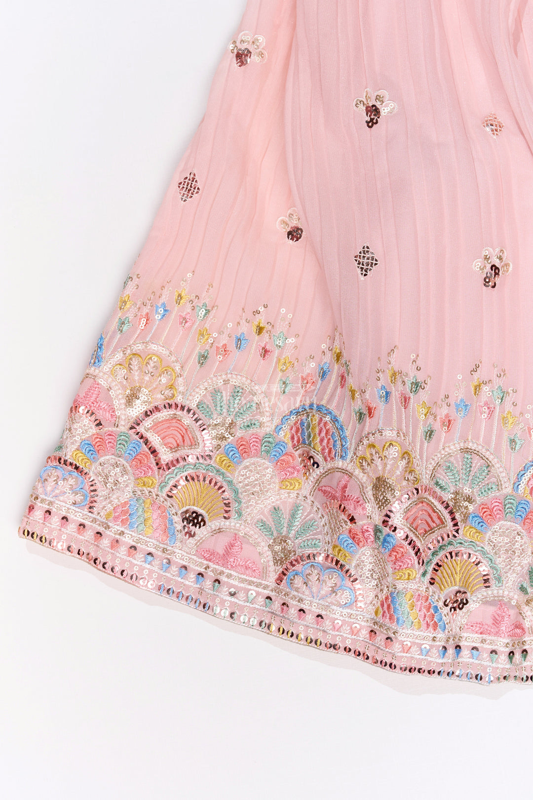 The Nesavu Girls Lehenga Choli Girls Stylish Lehenga Choli with Multicolor Embroidery and Elegant Scalloped Hem for Festive Wear Nesavu Girls Stylish Lehenga Choli Multicolor Embroidery Scalloped Hem Festive Wear | The Nesavu