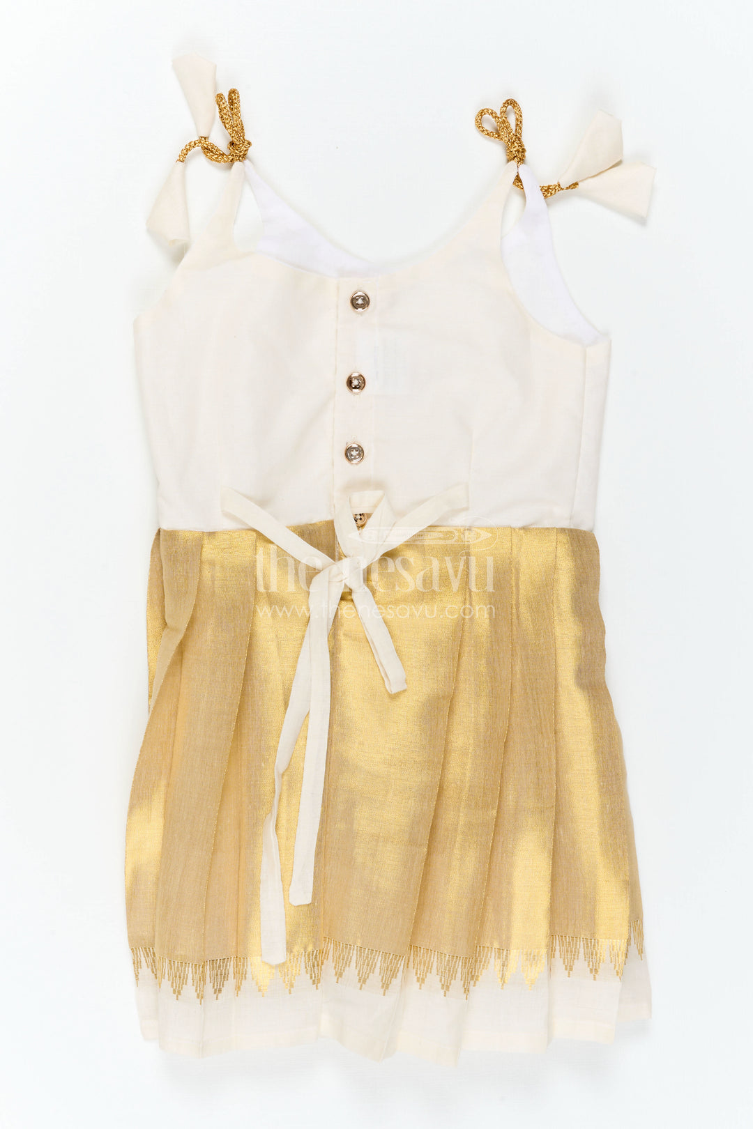 The Nesavu Tie-up Frock Girls Tissue Silk Frock for Festive Birthday Parties Nesavu Nesavu Girls Tissue Silk Tie Up Frock For Festive Birthdays And Family Celebrations