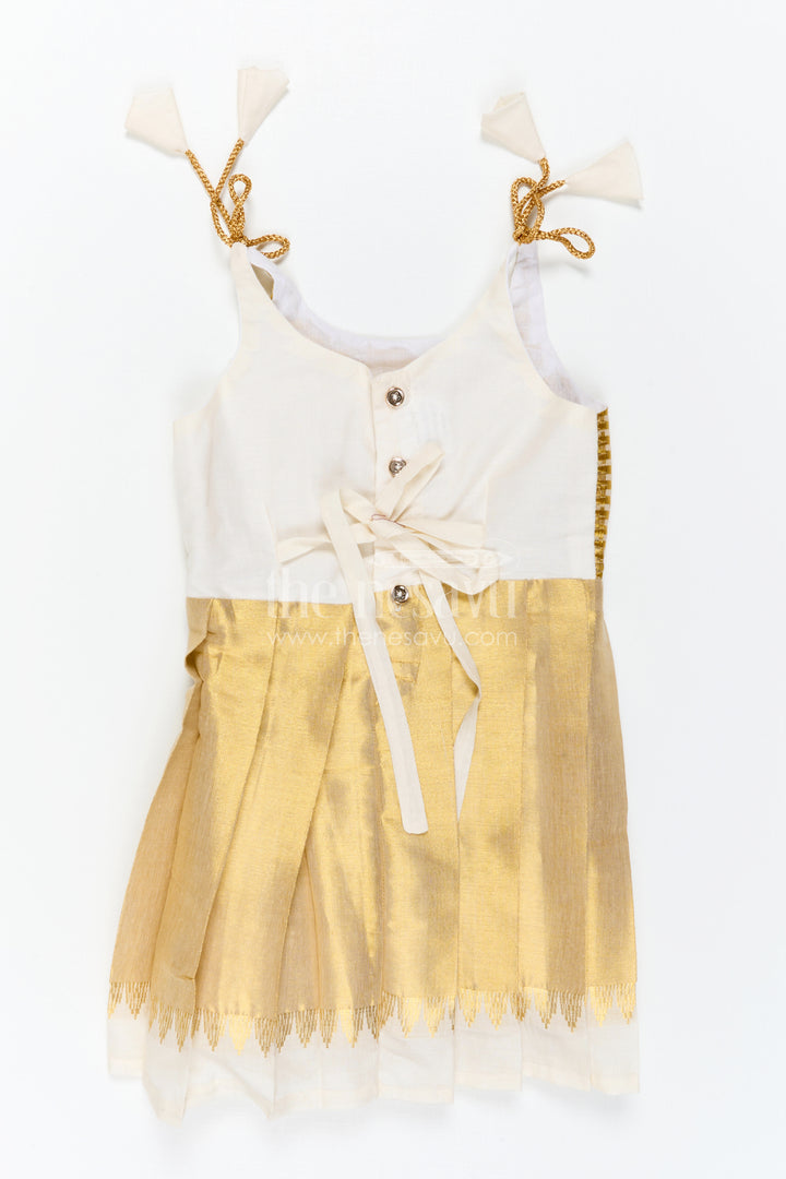 The Nesavu Tie-up Frock Girls Tissue Silk Frock for Festive Birthday Parties Nesavu Nesavu Girls Tissue Silk Tie Up Frock For Festive Birthdays And Family Celebrations
