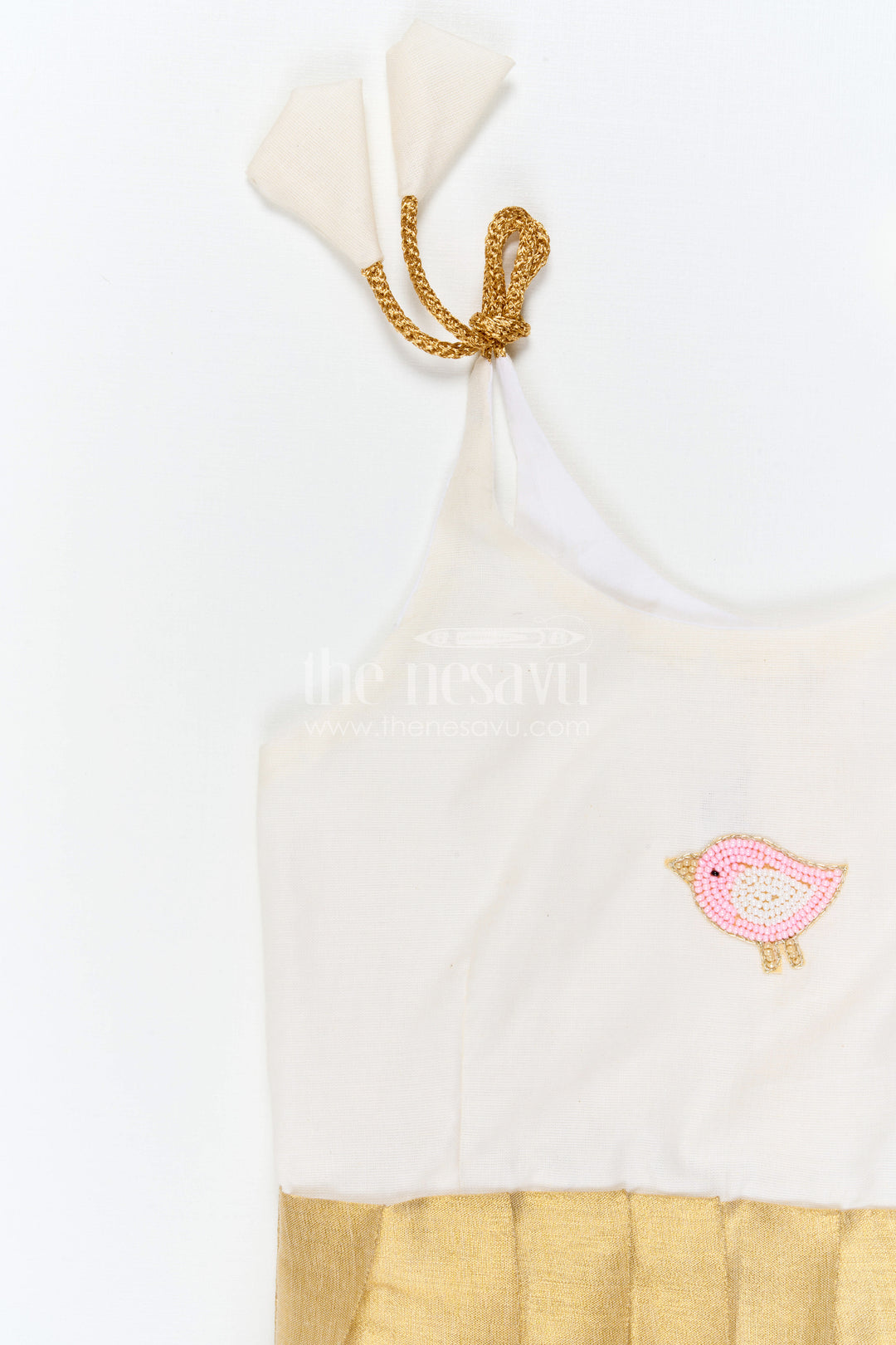 The Nesavu Tie-up Frock Girls Tissue Silk Frock for Festive Birthday Parties Nesavu Nesavu Girls Tissue Silk Tie Up Frock For Festive Birthdays And Family Celebrations