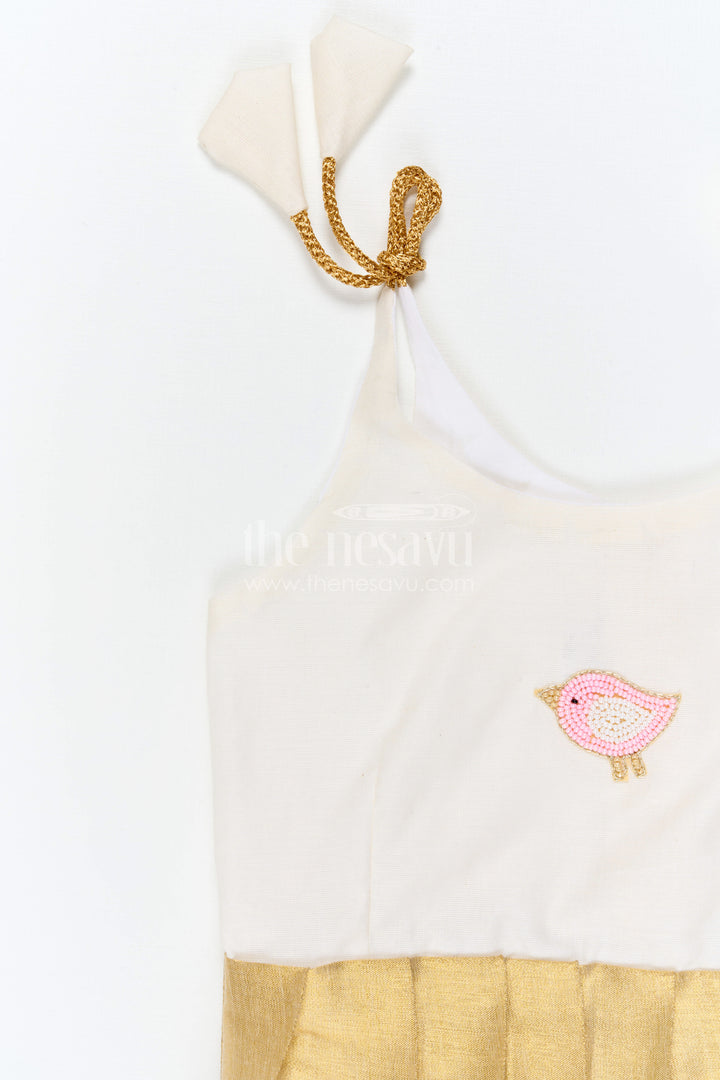 The Nesavu Tie-up Frock Girls Tissue Silk Frock for Festive Birthday Parties Nesavu Nesavu Girls Tissue Silk Tie Up Frock For Festive Birthdays And Family Celebrations