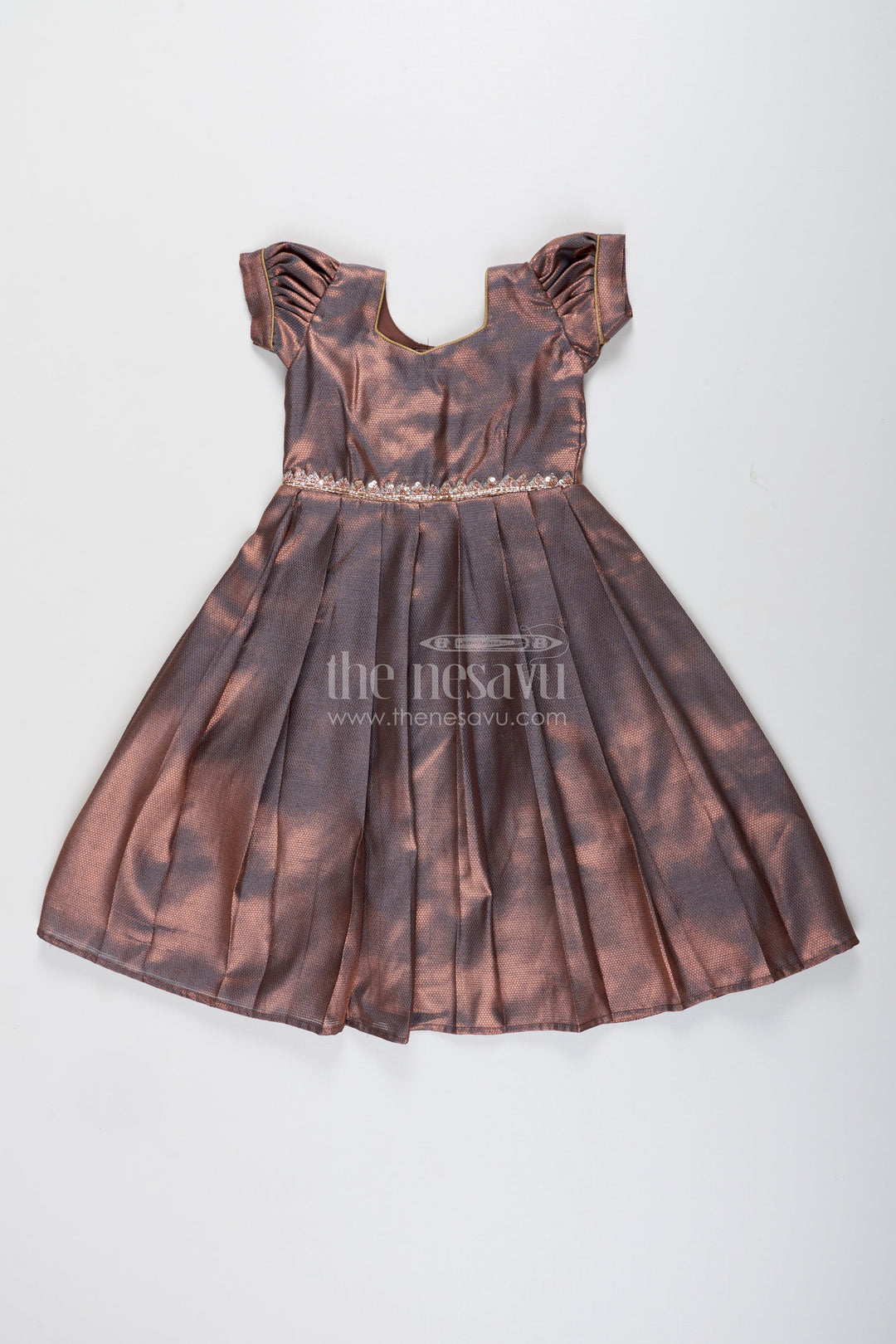 The Nesavu Girls Silk Gown Girls tissue silk gown for festive events and family gatherings Nesavu Nesavu girls tissue silk gown festivals weddings traditional family functions