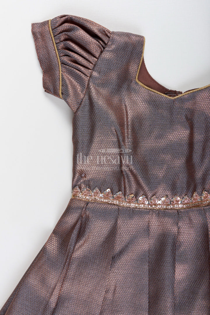 The Nesavu Girls Silk Gown Girls tissue silk gown for festive events and family gatherings Nesavu Nesavu girls tissue silk gown festivals weddings traditional family functions