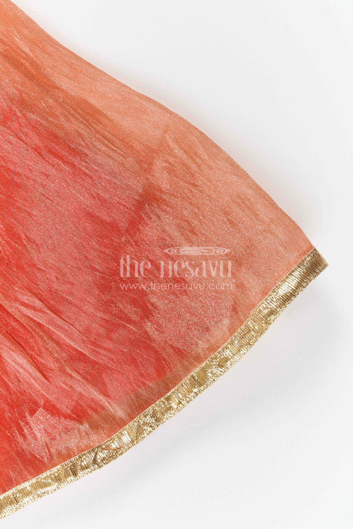 The Nesavu Girls Lehenga Choli Girls Traditional Lehenga Set for Festive Functions and Celebrations Nesavu Nesavu Girls Traditional Lehenga Set With Embroidered Yoke For Festive Family Celebrations