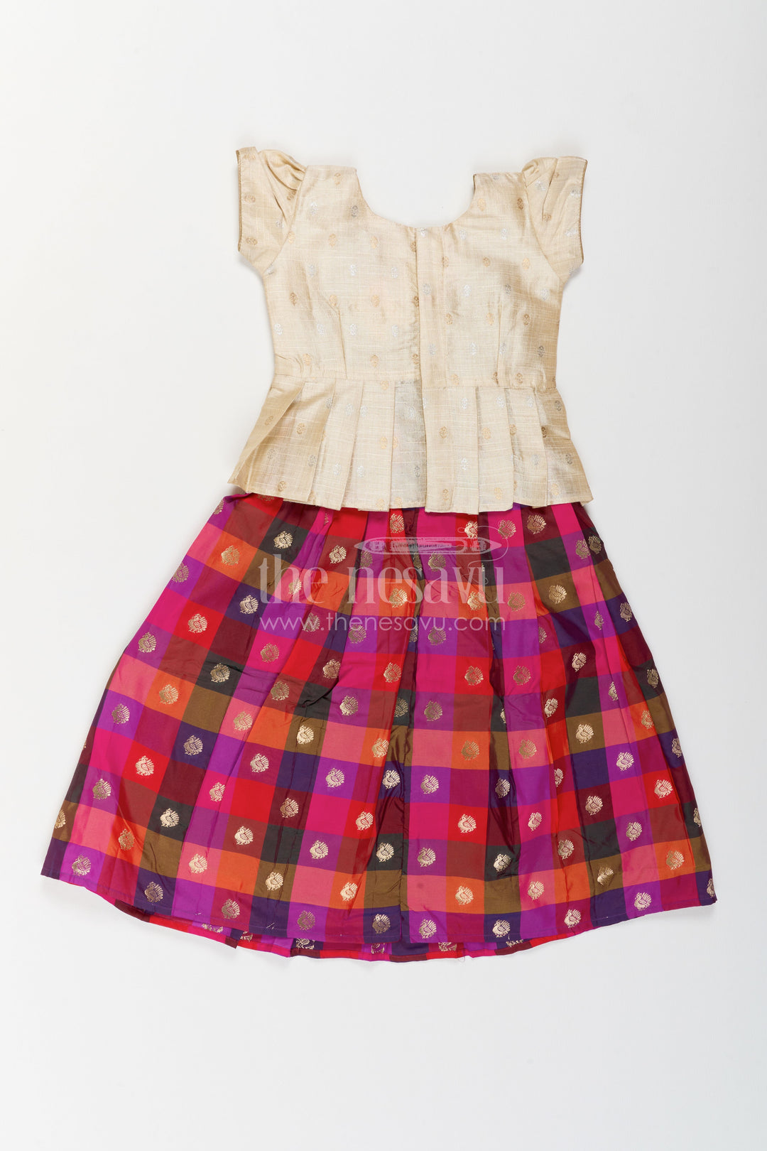 The Nesavu Pattu Pavadai Girls Traditional Pavadai Set for Weddings and Family Functions Nesavu Nesavu Girls Traditional Pavadai Set For Weddings Poojas Family Functions And Festive Celebrations