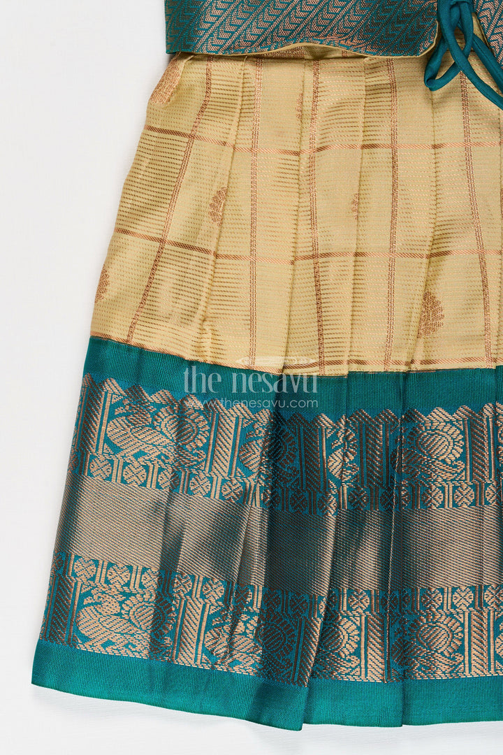The Nesavu Girls Kanchi Silk Frock Girls Traditional Semi Kanchivaram Silk Frock Perfect for Small Baby Frock Inspired Ethnic Wear Nesavu Girls Traditional Semi Kanchivaram Silk Frock Perfect Small Baby Frock Inspired Ethnic Celebrations | The Nesavu