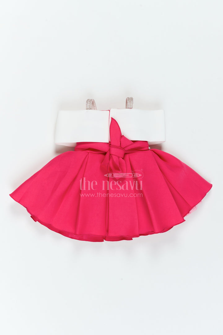 The Nesavu Girls Fancy Party Frock Girls Twirl Frock for Birthday Parties and Family Photo Moments Nesavu Nesavu Girls Twirl Party Frock In Scuba For Birthdays Cake Cutting Celebrations And Family Photoshoots