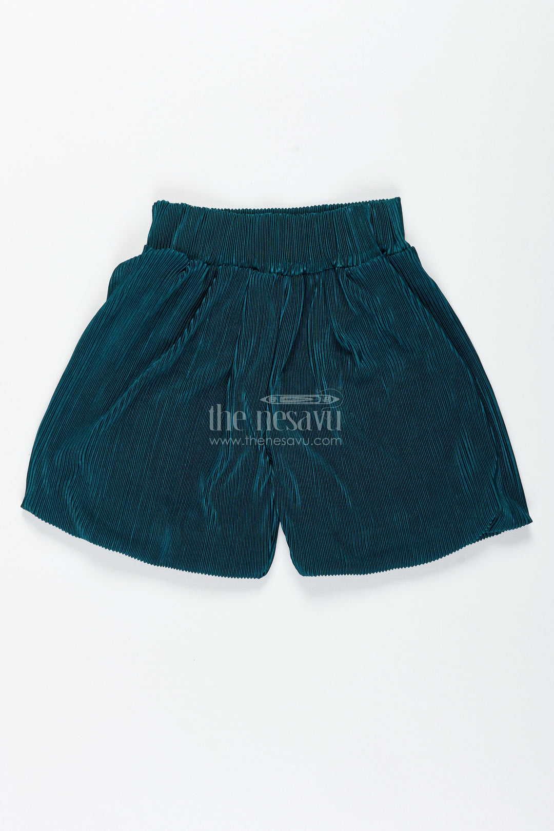 The Nesavu Girls Shorts Girls Velvet Pleated Shorts for Festive and Party Outfits Nesavu Nesavu Girls Velvet Pleated Shorts Festive Wear Parties Winter Celebrations