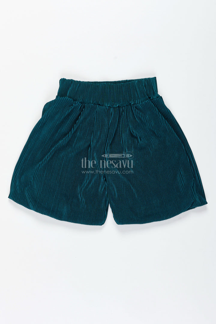 The Nesavu Girls Shorts Girls Velvet Pleated Shorts for Festive and Party Outfits Nesavu Nesavu Girls Velvet Pleated Shorts Festive Wear Parties Winter Celebrations