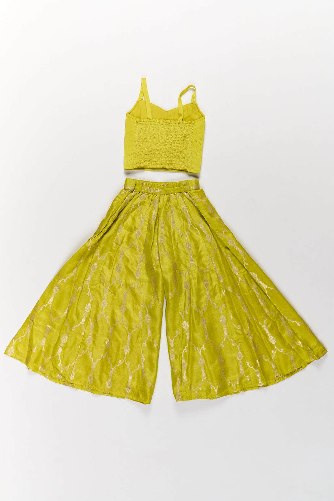 The Nesavu Girls Sharara / Plazo Set Girls Viscose Silk Bridal Sharara Set with Embroidered Jacket and Flared Pants Nesavu Girls Bridal Sharara Set Viscose Silk Embroidered Jacket Flared Pants | The Nesavu