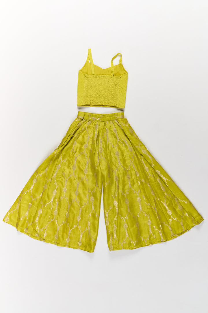 The Nesavu Girls Sharara / Plazo Set Girls Viscose Silk Bridal Sharara Set with Embroidered Jacket and Flared Pants Nesavu Girls Bridal Sharara Set Viscose Silk Embroidered Jacket Flared Pants | The Nesavu