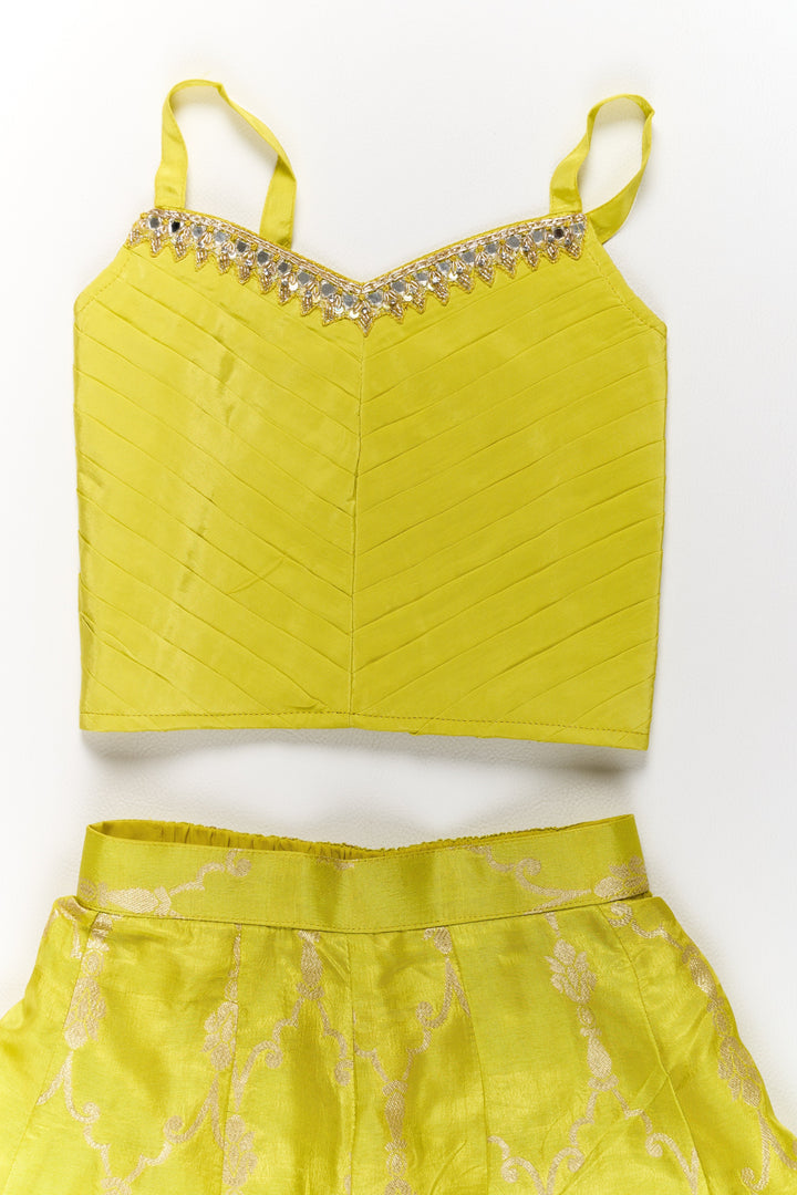 The Nesavu Girls Sharara / Plazo Set Girls Viscose Silk Bridal Sharara Set with Embroidered Jacket and Flared Pants Nesavu Girls Bridal Sharara Set Viscose Silk Embroidered Jacket Flared Pants | The Nesavu