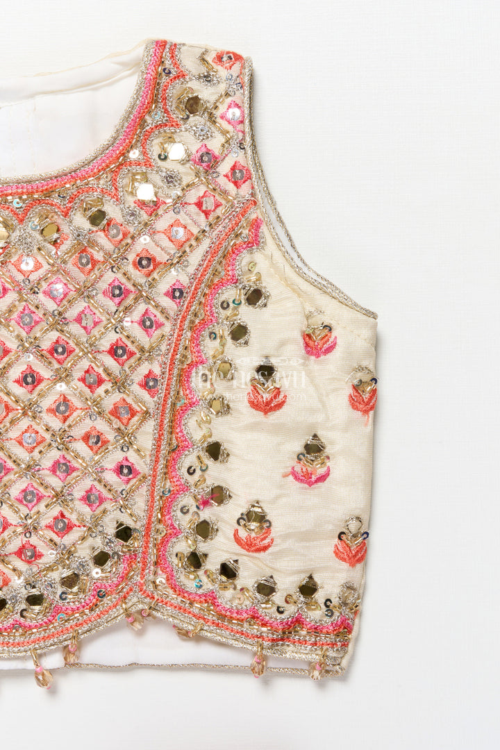 The Nesavu Girls Lehenga Choli Girls Viscose Silk Lehenga Choli with Embroidered Yoke and Festive Design Nesavu Nesavu girls viscose silk lehenga choli designer embroidery  ideal weddings festivals