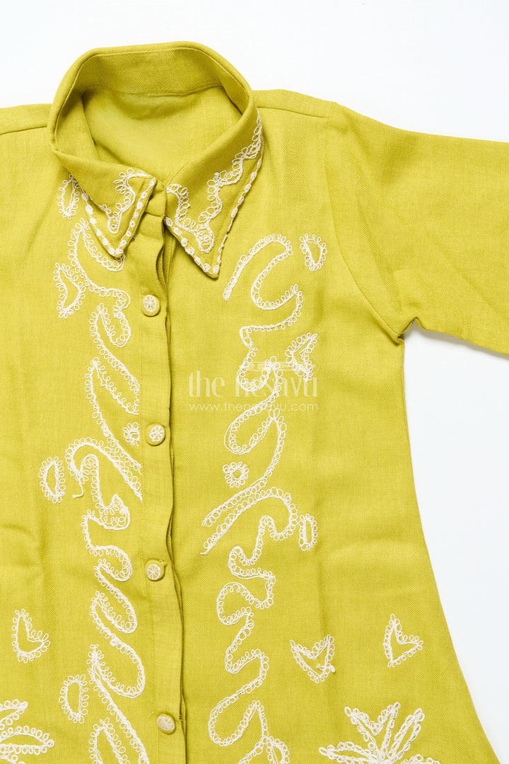 The Nesavu Girls Co-Ord Sets Girls Viscose Silk Plazo Set with Embroidery for Festive Wear Nesavu Nesavu girls embroidered viscose silk plazo set weddings school events traditional functions