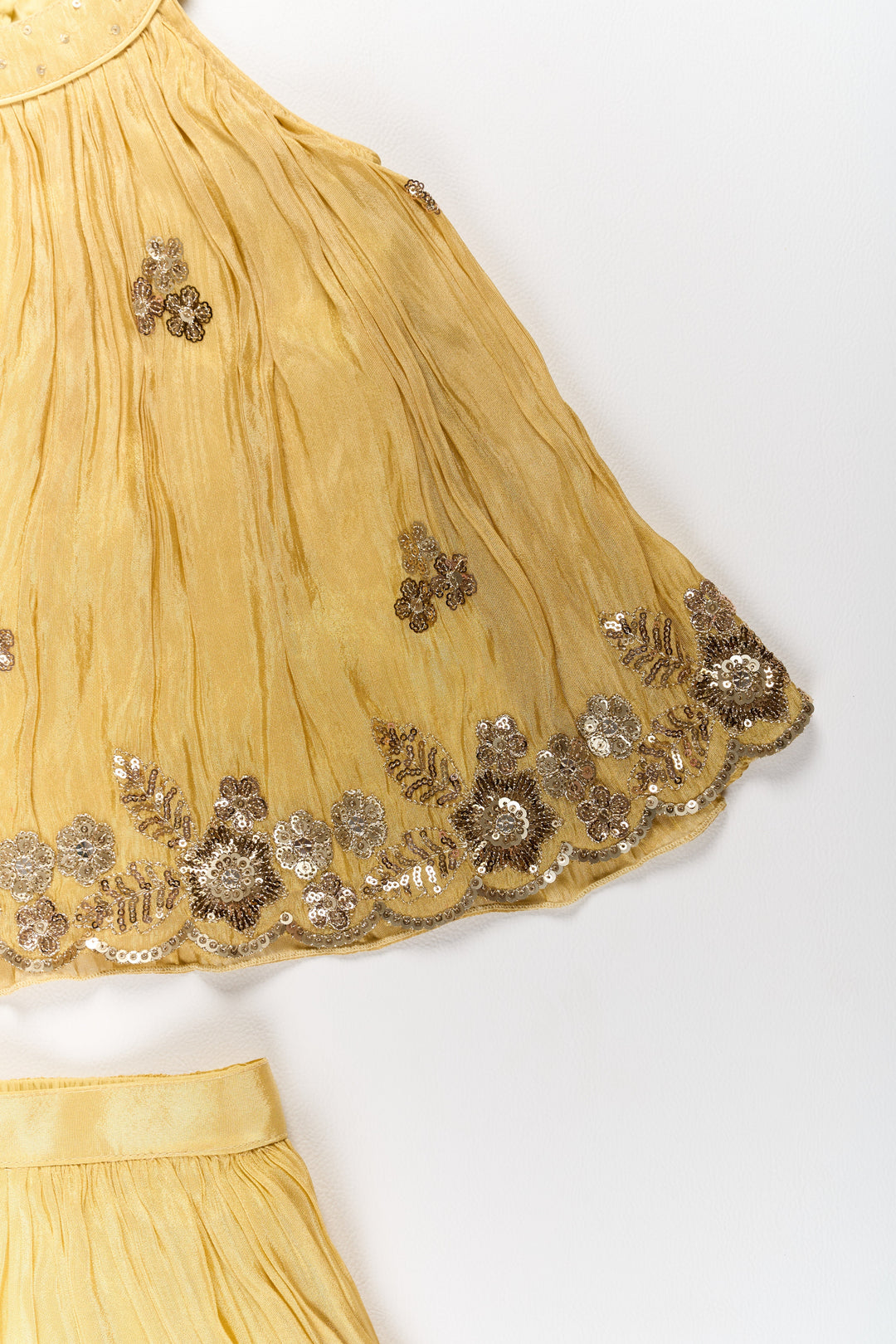 The Nesavu Girls Sharara / Plazo Set Girls Viscose Silk Sharara Set with Embellished Top and Flared Bottoms Nesavu Girls Designer Sharara Set Viscose Silk Embellished Top Flared Bottoms | The Nesavu