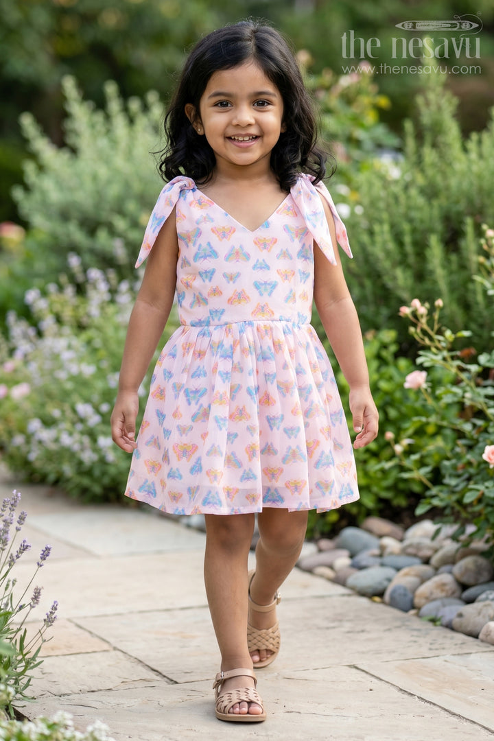 The Nesavu Girls Cotton Frock Girls White Cotton Frock with Colorful Butterfly Print Perfect for Roses Dress Theme for Toddlers and Kids Nesavu 16 (1Y) / White GFC1691A-16 Girls White Cotton Frock Butterfly Prints Roses Dress Inspired Collection Perfect Everyday Fun | The Nesavu