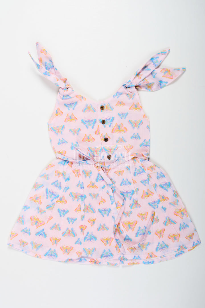 The Nesavu Girls Cotton Frock Girls White Cotton Frock with Colorful Butterfly Print Perfect for Roses Dress Theme for Toddlers and Kids Nesavu Girls White Cotton Frock Butterfly Prints Roses Dress Inspired Collection Perfect Everyday Fun | The Nesavu