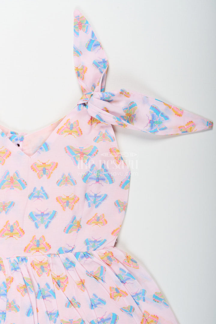 The Nesavu Girls Cotton Frock Girls White Cotton Frock with Colorful Butterfly Print Perfect for Roses Dress Theme for Toddlers and Kids Nesavu Girls White Cotton Frock Butterfly Prints Roses Dress Inspired Collection Perfect Everyday Fun | The Nesavu