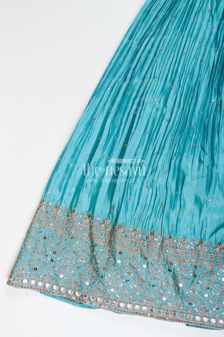 The Nesavu Girls Lehenga Choli Graceful Ethnic Plus Lehenga for Girls with Shimmering Chinon Silk and Embellished Choli Nesavu Nesavu Graceful Ethnic Plus Lehenga Girls Shimmering Chinon Silk Embellished Choli