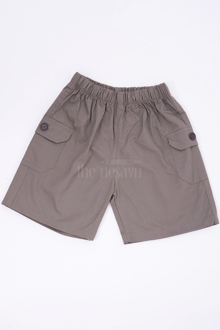 The Nesavu Boys Shorts Green Boys Cotton Bermuda Shorts with Elastic Waist Nesavu 16 (1Y) / Green BWS010G-16 The Nesavu Green Boys Cotton Bermuda Shorts - Elastic Waist & Cargo Style