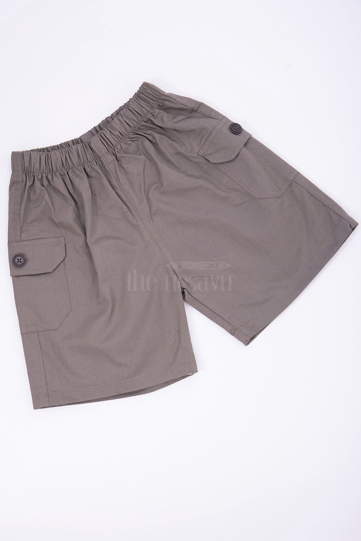 The Nesavu Boys Shorts Green Boys Cotton Bermuda Shorts with Elastic Waist Nesavu The Nesavu Green Boys Cotton Bermuda Shorts - Elastic Waist & Cargo Style