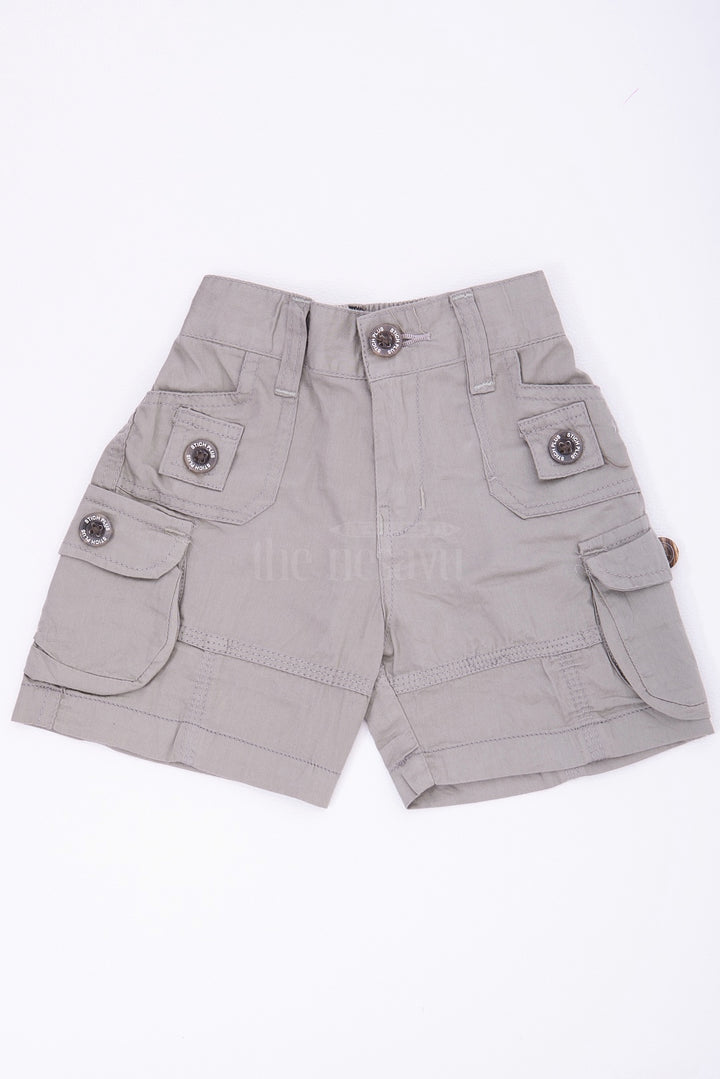 The Nesavu Boys Shorts Green Cargo Cotton Boys Bermuda Shorts Nesavu 16 (1Y) / Green BWS004A-16 Green Cargo Cotton Boys Bermuda Shorts with Pockets