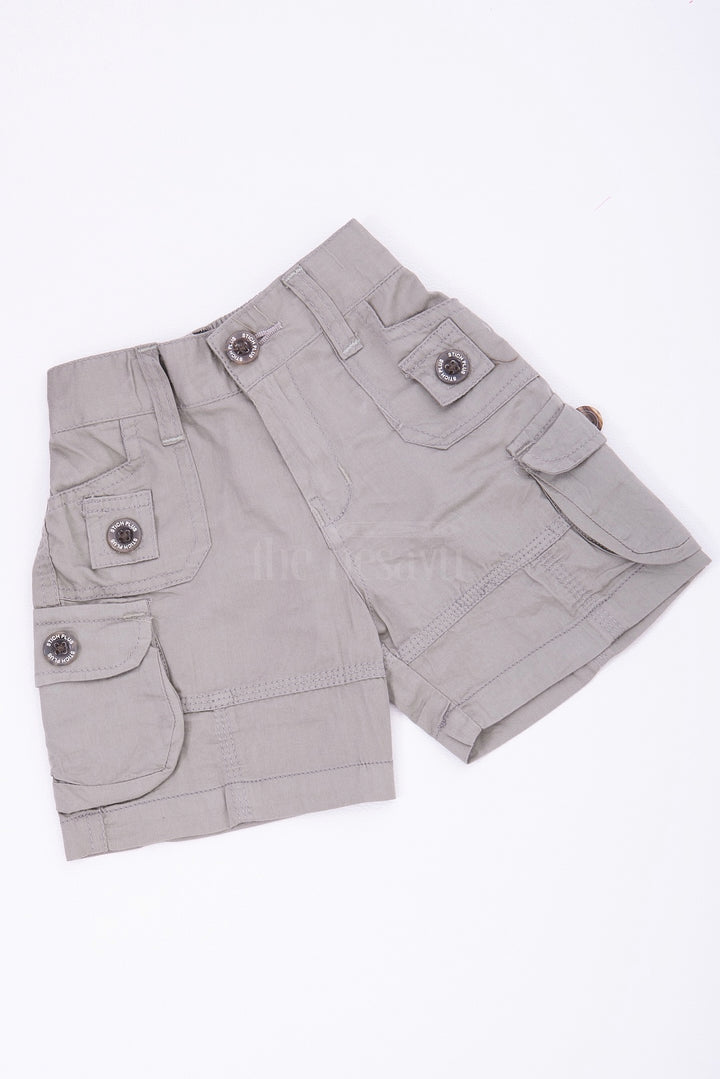 The Nesavu Boys Shorts Green Cargo Cotton Boys Bermuda Shorts Nesavu Green Cargo Cotton Boys Bermuda Shorts with Pockets