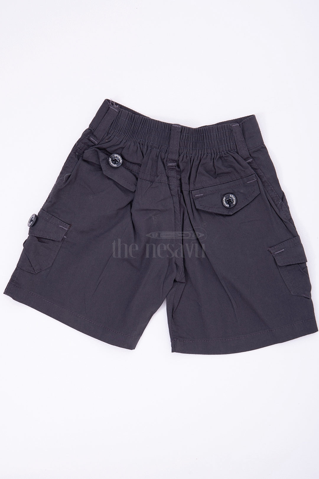 The Nesavu Boys Shorts Grey Boys Cargo Shorts for Shirts with Elastic Waist Nesavu The Nesavu Grey Boys Cargo Shorts - Cotton Comfort & Elastic Waist