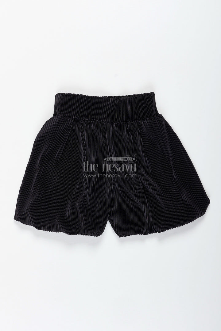 The Nesavu Girls Shorts Grey Velvet Pleated Shorts for Girls Casual Winter Dressing Nesavu Nesavu Grey Velvet Pleated Girls Shorts Casual Winter Days Dressy Outfits