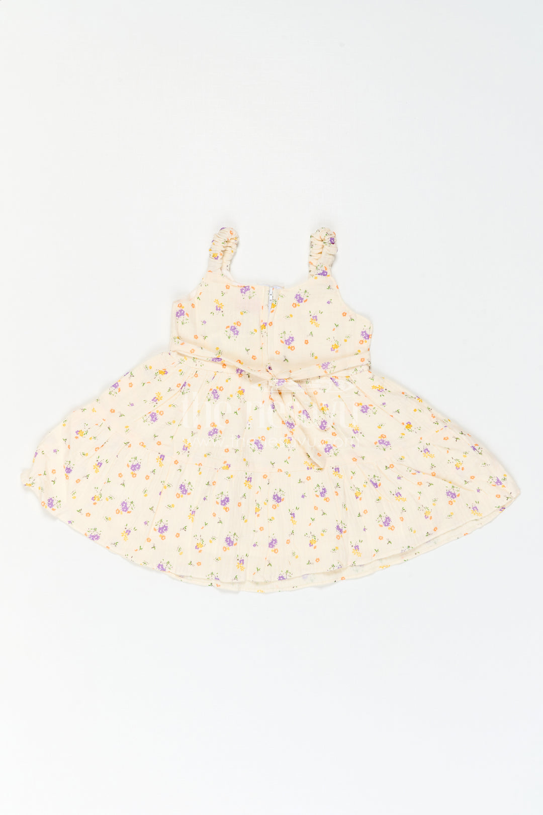 The Nesavu Baby Cotton Frocks Infant Floral Frock for Birthday Playdates Nesavu Nesavu Infant Floral Frock For Birthday Playdates With Muslin Cotton And Butterfly Detail